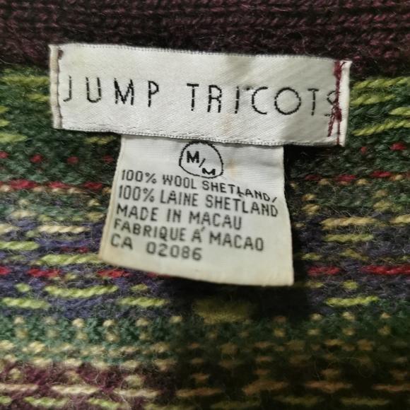 Funky Fun Print Vintage Wool Vest Jump Tricots - Picture 3 of 4